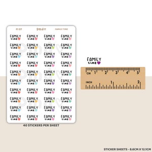 Family Time Stickers Planner Stickers FI07 image 2