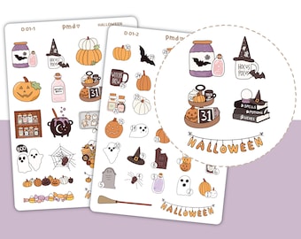 Halloween Doodle & Countdown 2021 Stickers | Planner Stickers | D01