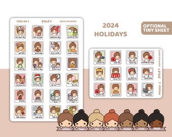 2024 PMD People Holiday Stickers | Planner Stickers | PMD60