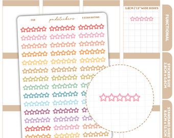 5 Star Rating Stickers | Functional Planner Stickers | F08