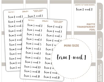 School Term Mini Script Stickers | Planner Stickers | SW19(2)