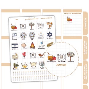 Pegatinas para festividades judías / Pegatinas para planificador de fiestas / H02