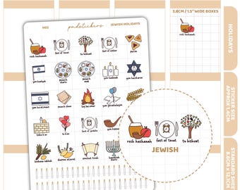 Jewish Holiday Stickers | Holiday Planner Stickers | H02