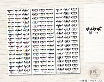 Workout Time Stickers - Planner Stickers - FS15
