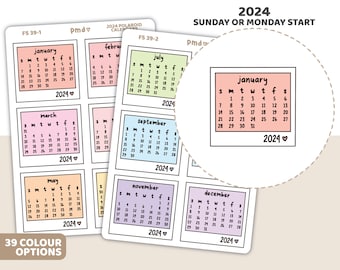 2024 Polaroid Calendar Stickers | Planner Stickers | FS39(2)