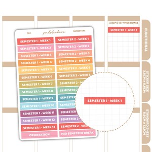 Semester Header Stickers | Functional Planner Stickers | F40
