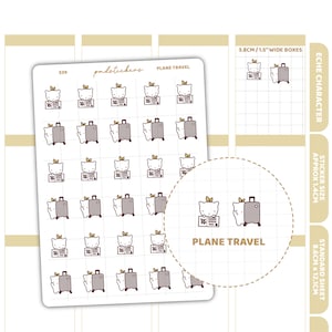 Adesivos para Viagem de Avião | Adesivos para Planejador de Personagens Eche | E39