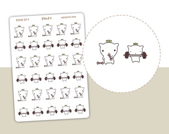 Weights Stickers | Eche Character Planner Stickers | ECHE37