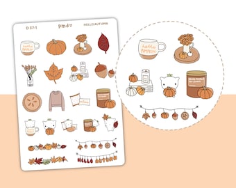 Autumn/Fall Doodle Stickers | Planner Stickers | D37