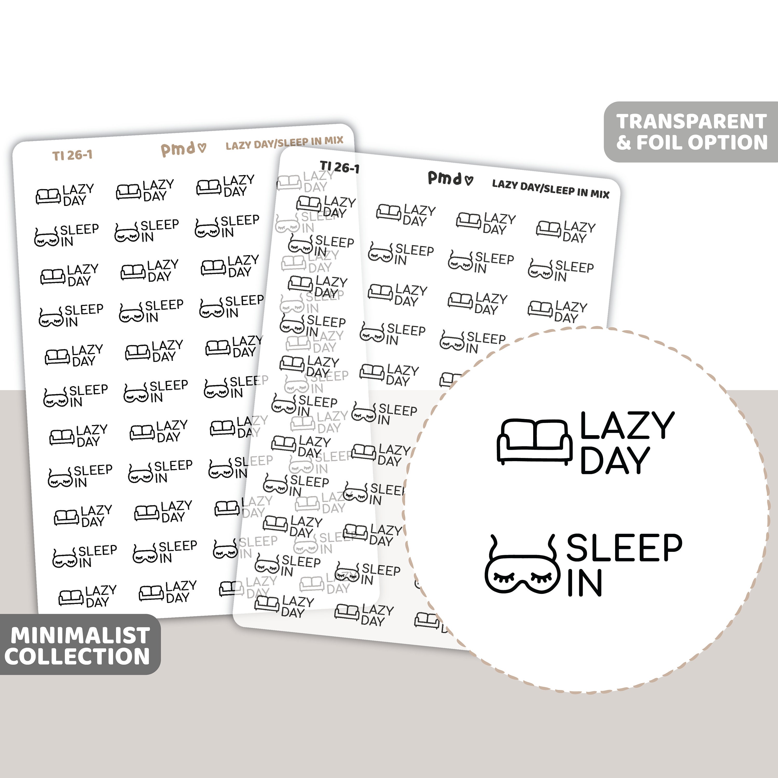 No Sleep in Word Stickers Perfect for the Standard Life Vertical,  Horizonta, Kikki K or Kate Spade Pastel Rainbow 28 Stickers M055 