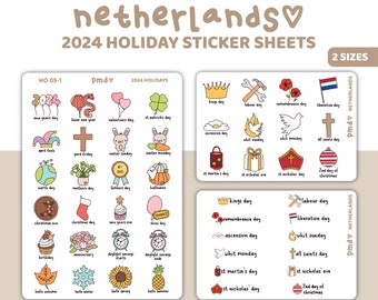 2024 Netherlands Holiday Stickers | Planner Stickers | HO05-NET