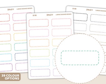 Dashed Box Stickers | Planner Stickers | B08