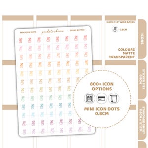 Mini Icon Dot Stickers | 800+ Icons | Planner Stickers | 08