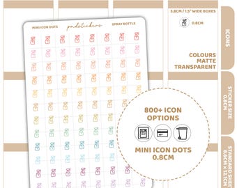 Mini Icon Dot Stickers | 800+ Icons | Planner Stickers | 08