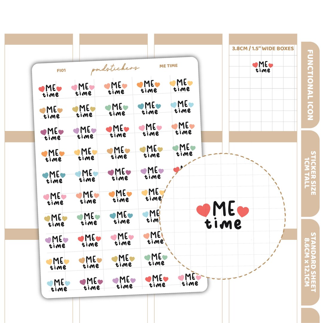 Me Time Stickers | Functional Icon Planner Stickers | FI01 - Etsy