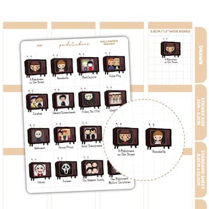Halloween Movie Stickers | Drawn Planner Stickers | D47