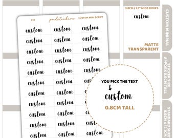 Custom Mini Script Word Stickers | Custom Minimal Planner Stickers | C13