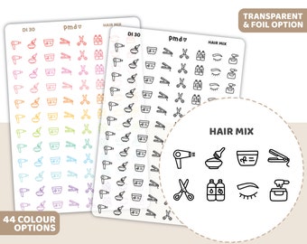 Hair Mix Icon Stickers | Planner Stickers | DI30