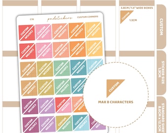 Custom Corner Stickers | Custom Planner Stickers | C16