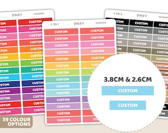 Custom Header Stickers | Planner Stickers | C09