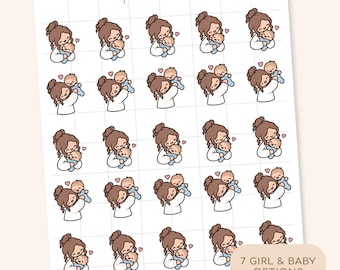 Baby Boy Mum Little Life Character Stickers | Planner Stickers | LL08