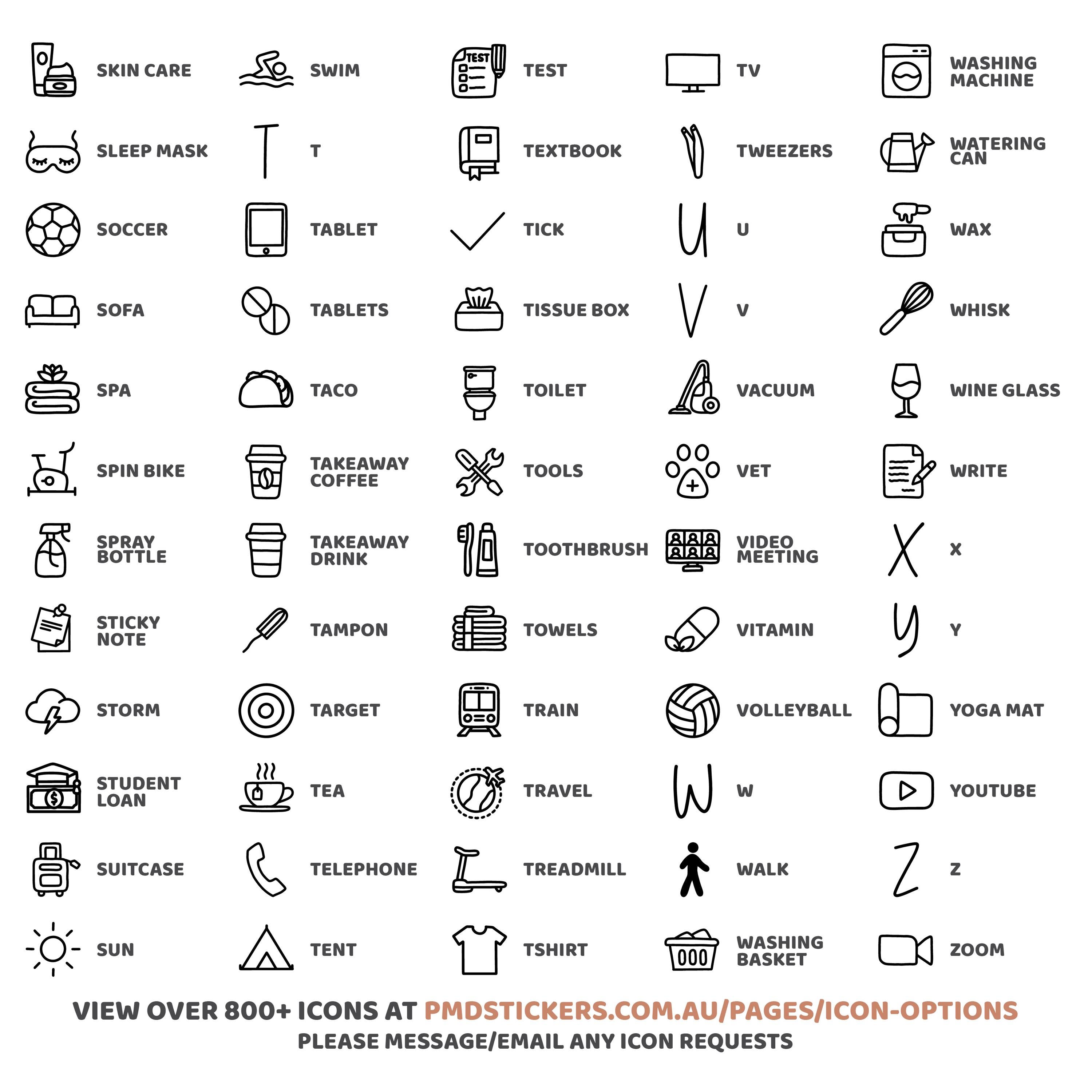 Mini Icon Dot Stickers | 800+ Icons | Planner Stickers | 08 - Etsy ...