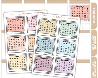 2027 Polaroid Calendar Stickers | Functional Planner Stickers | F54(2)