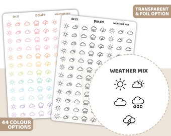 Weather Mix Icon Stickers | Planner Stickers | DI21