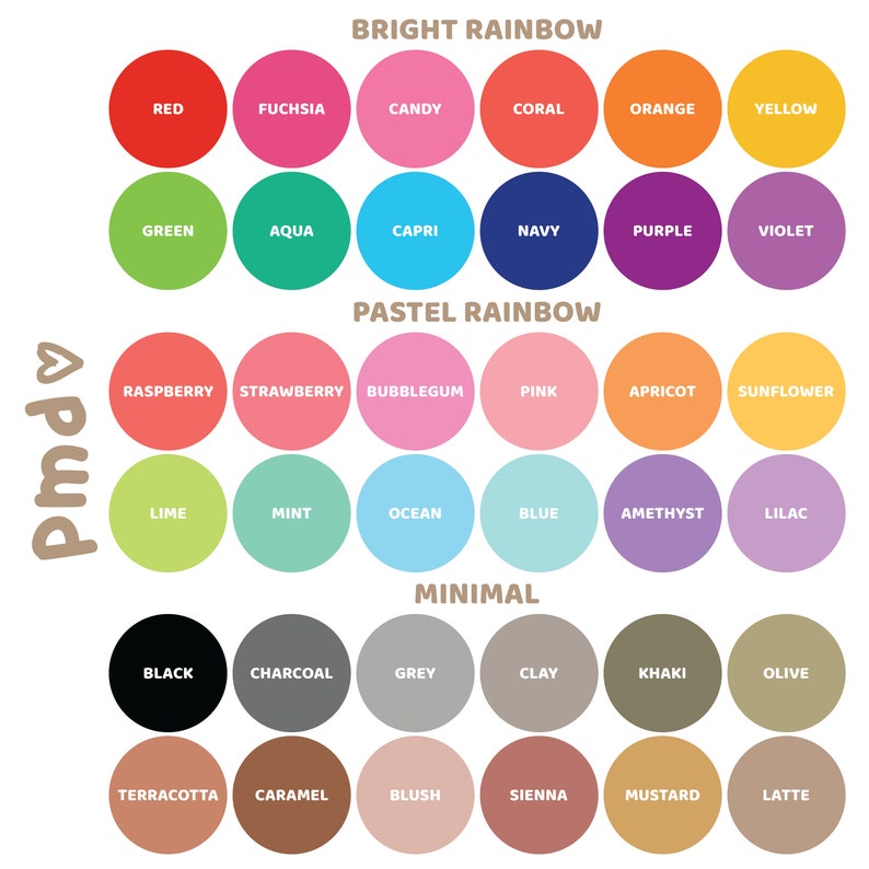 PMD Colour Chart