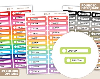 Custom Checkdot Box Stickers | Planner Stickers | C07