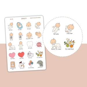 Baby Milestones Stickers | Planner Stickers | D31