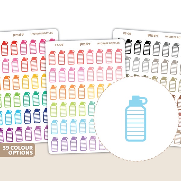 Hydrate Bottle Stickers | Planner Stickers | FS09