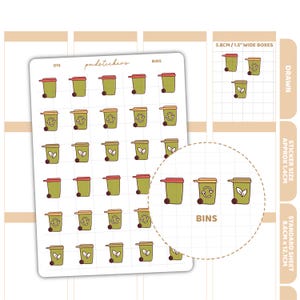 Stickers poubelles | Stickers pour agenda dessinés | J15