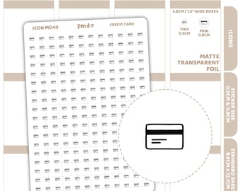 Credit Card Dot Icon Stickers | Planner Stickers | 40