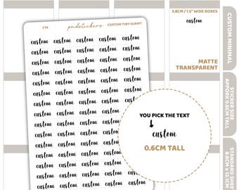 Custom Tiny Script Word Stickers | Custom Minimal Planner Stickers | C14