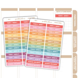 School Term Header Stickers | Functional Planner Stickers | F39(2)