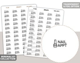 Nail Appt Text/Icon Stickers | Minimalist Planner Stickers | TI28