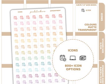 Icon Stickers | 800+ Icons | Planner Stickers | 01