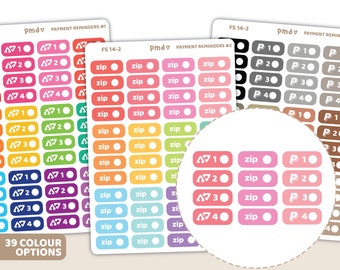 Payment Reminder Stickers | Planner Stickers | FS14