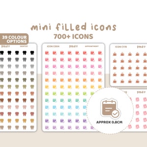 Mini Filled Icon Stickers | 700+ Icons | Planner Stickers | ICON C000