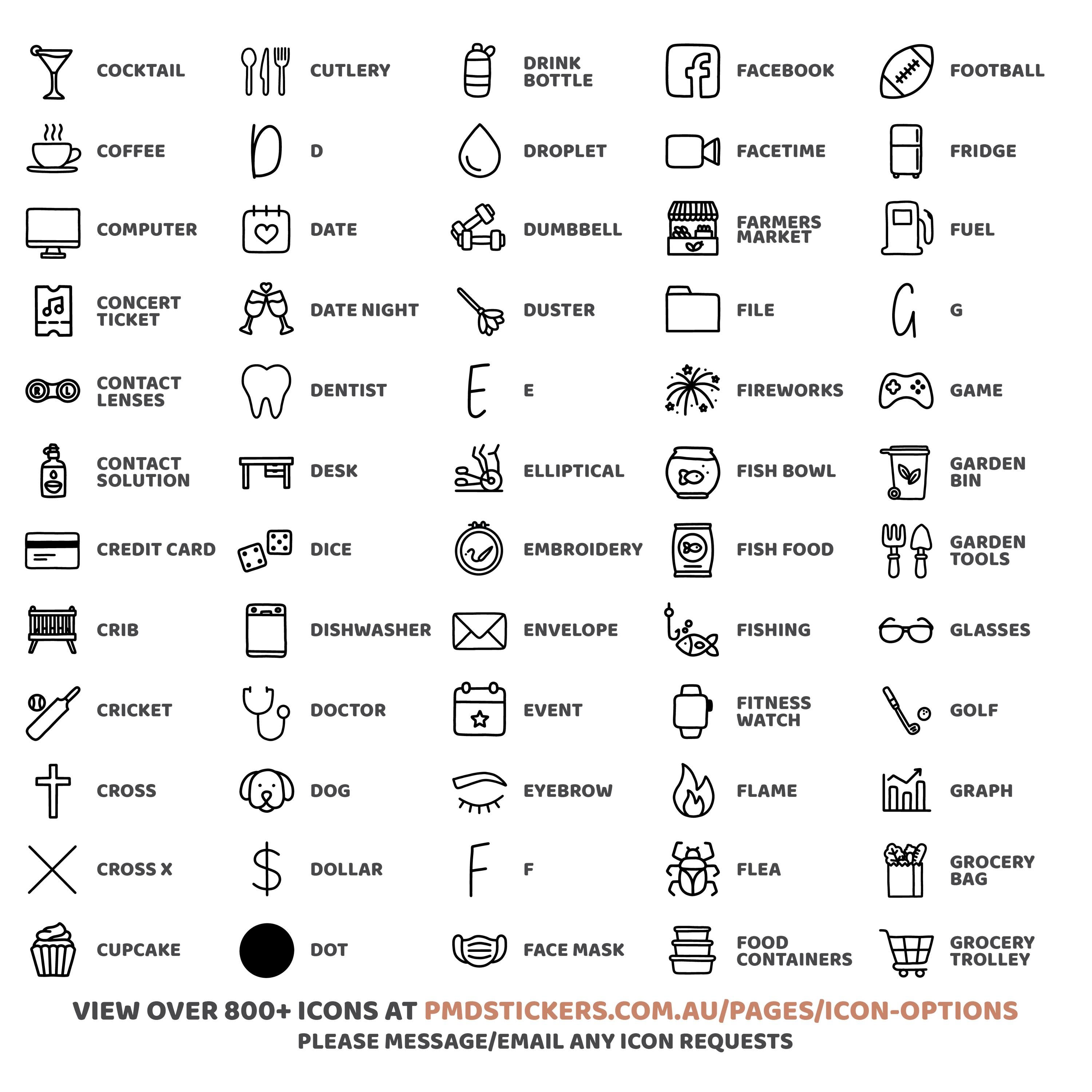 Mini Icon Dot Stickers | 800+ Icons | Planner Stickers | 08 - Etsy ...