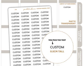 Custom Minimal Font Word Stickers | Custom Minimal Planner Stickers | C15