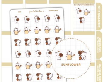 Sonnenblume Aufkleber | Eche Charakter Sticker | E09