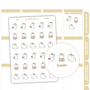 Sleepy Stickers | Eche Character Planner Stickers | E28