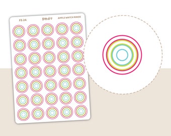 Apple Watch Rings Stickers | Planner Stickers | FS24