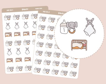 Baby Small Planner Stickers Reminder New Born Baby Shower It/'s A Boy Icons 2 Sheet Size Options Maternity Foiled Stickers