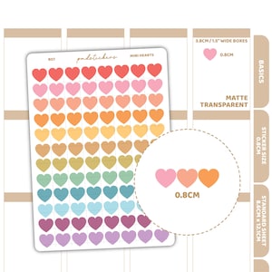 Mini Heart Stickers | Basic Planner Stickers | B07