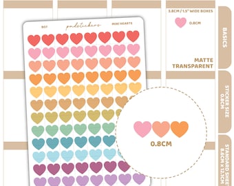 Mini Heart Stickers | Basic Planner Stickers | B07