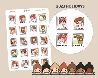 2023 Holidays PMD People Stickers | Planner Stickers | PMD10