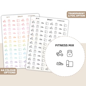 Fitness Digital Stickers for Goodnotes Planner, Sport Goodnotes Icons,  Workout Stickers, Instant Download, Gym Digital Icons, Mental Health 